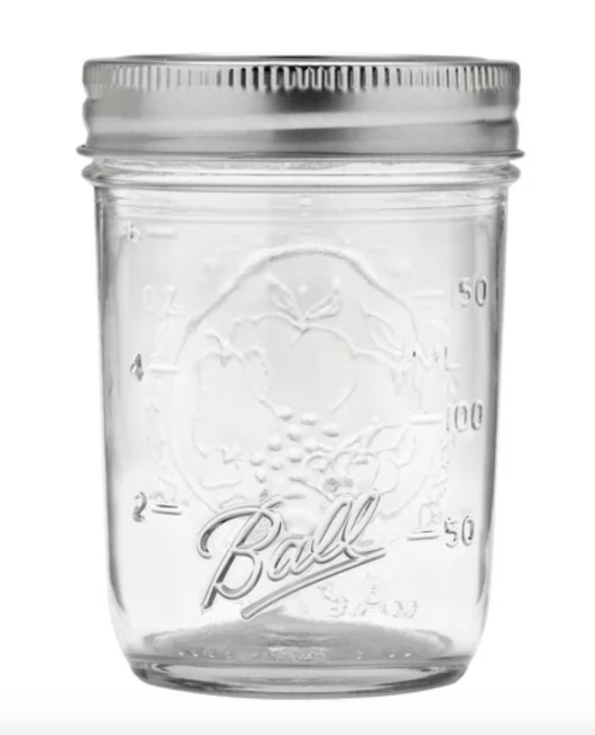 Ball Half Pint (8 oz.) Regular Mouth Glass Mason Jars w/ Cap - Set of 12 AEP