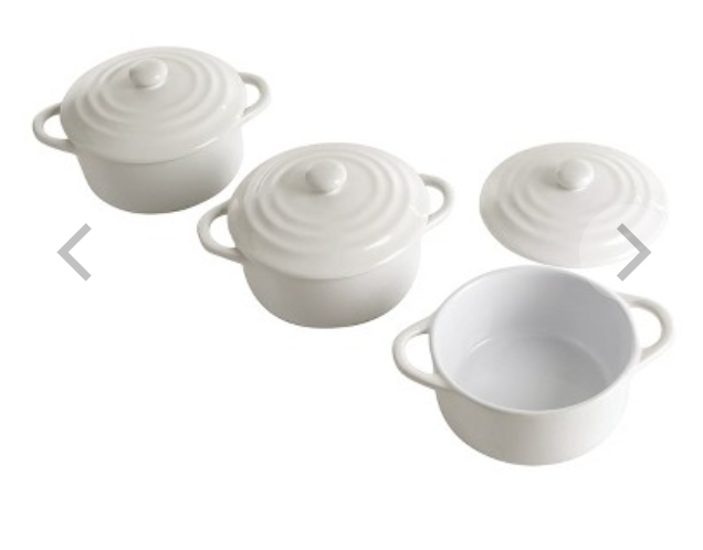 3 Pack 6.4 Inch Stoneware Mini Casserole with Lid in Sharkey Grey