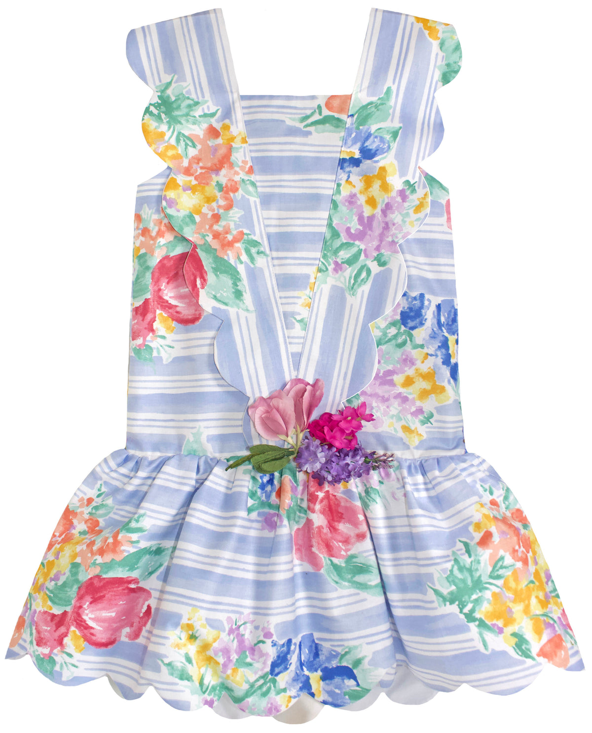 Scallop Petal Dress in French Painterly Florals