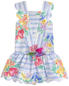 Scallop Petal Dress in French Painterly Florals