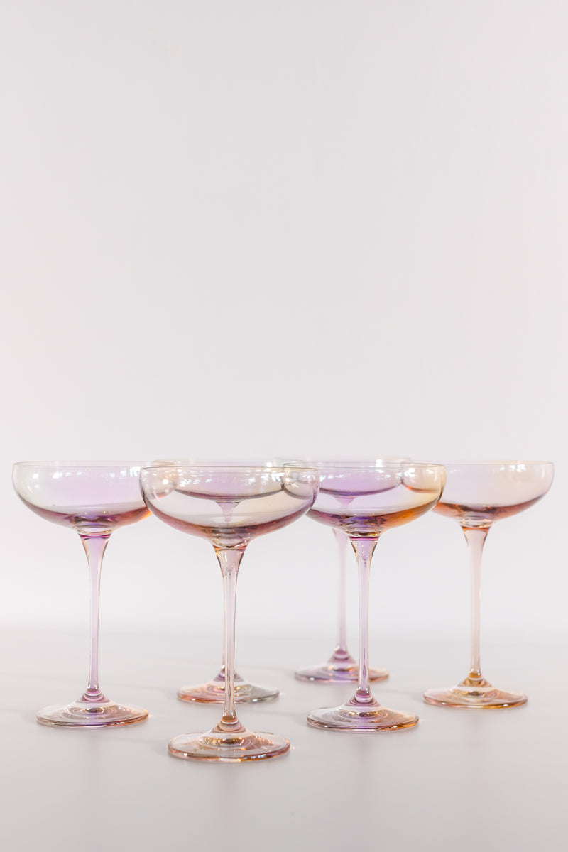 Champagne Coupe Stemware - Set of 6 (Iridescent)