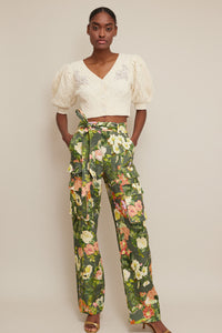 Ginny Pants in Olive Kingston Floral