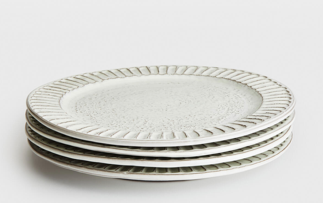 Chancery Dinner Plate, White, Set of Four