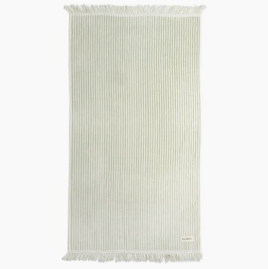 Beach Towel, Sage Stripe