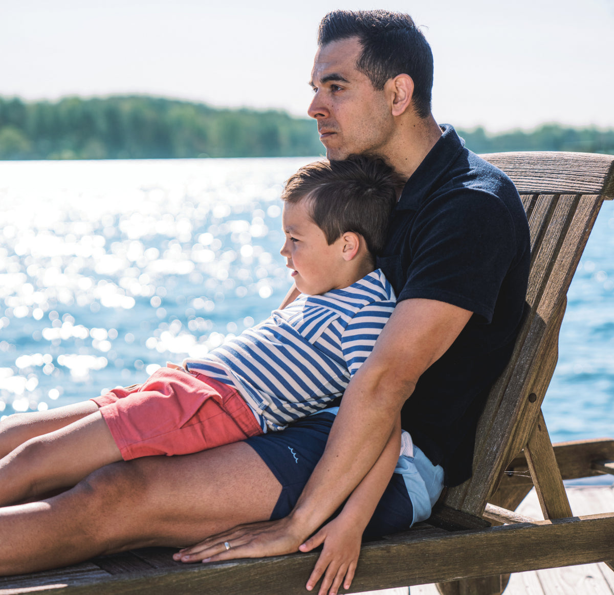 Men's Freshwater & Navy Colorblock Boardie