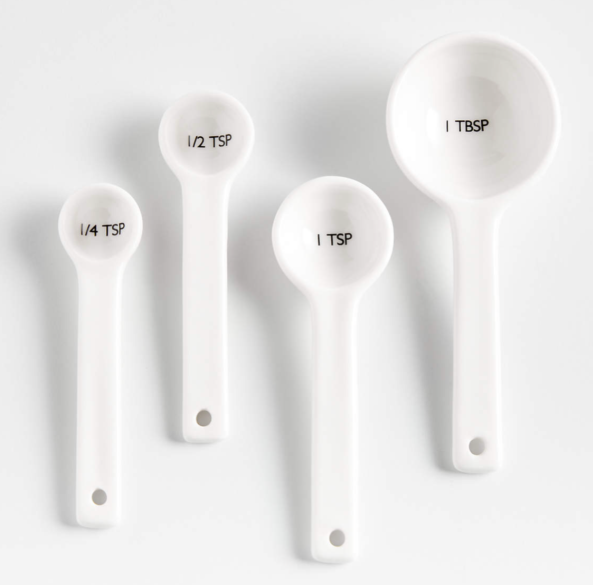 Aspen White Ceramic Measuring Spoons