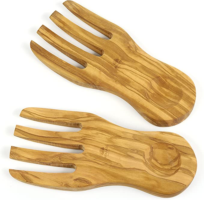 Berard Olive-Wood Handcrafted Curved Salad Servers