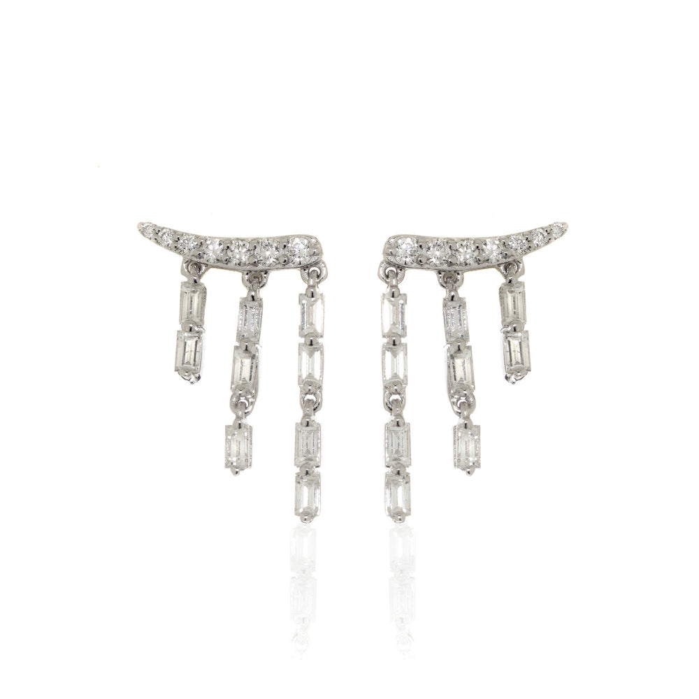 Diamond Baguette and Tassel Earrings