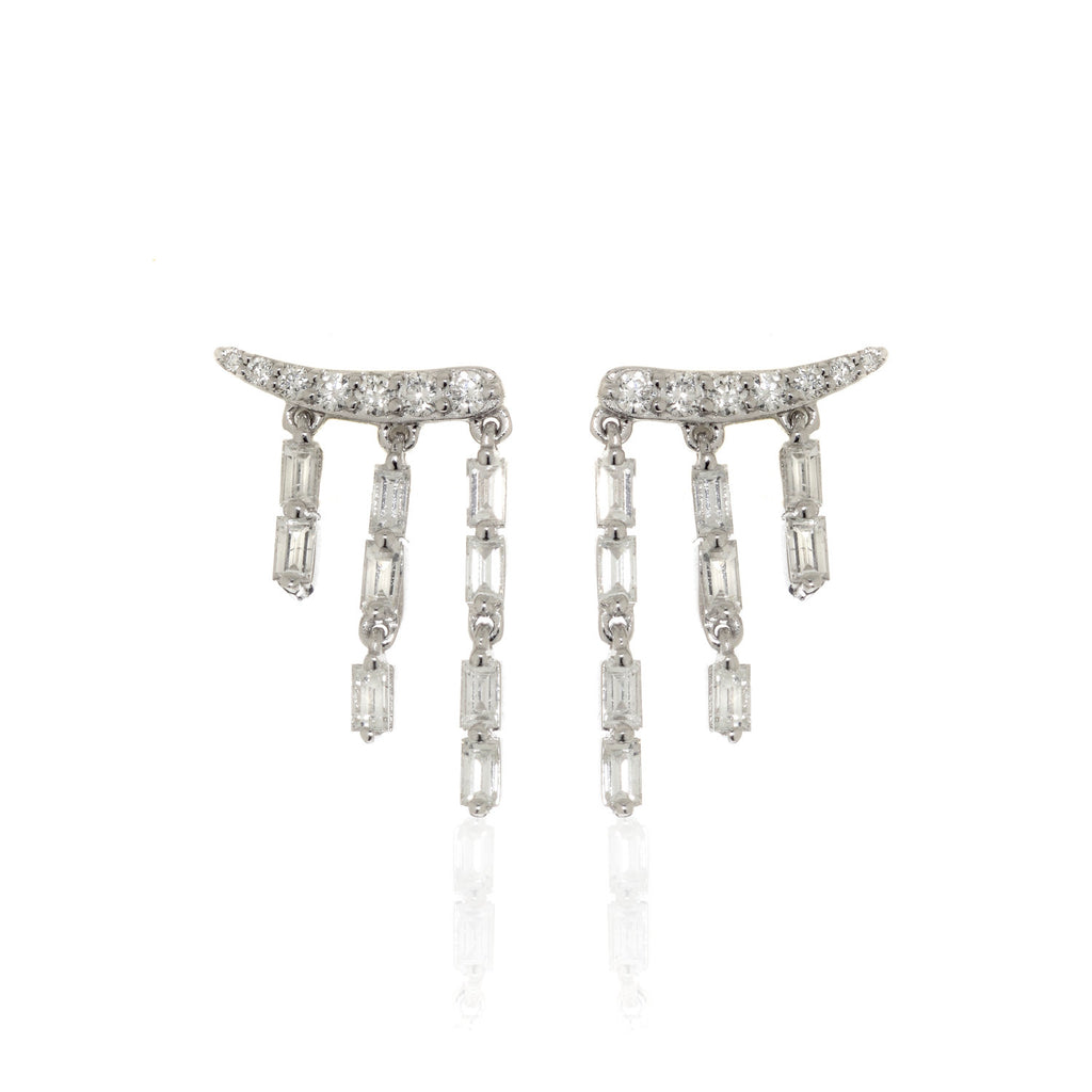 Diamond Baguette and Tassel Earrings