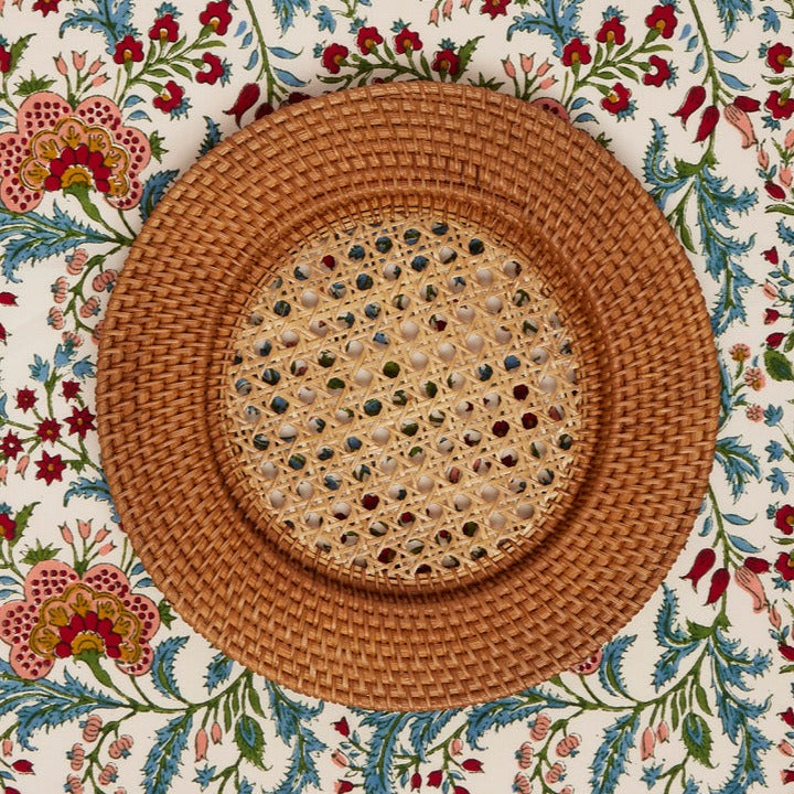 Brown Rattan Charger Plates, Set of 4