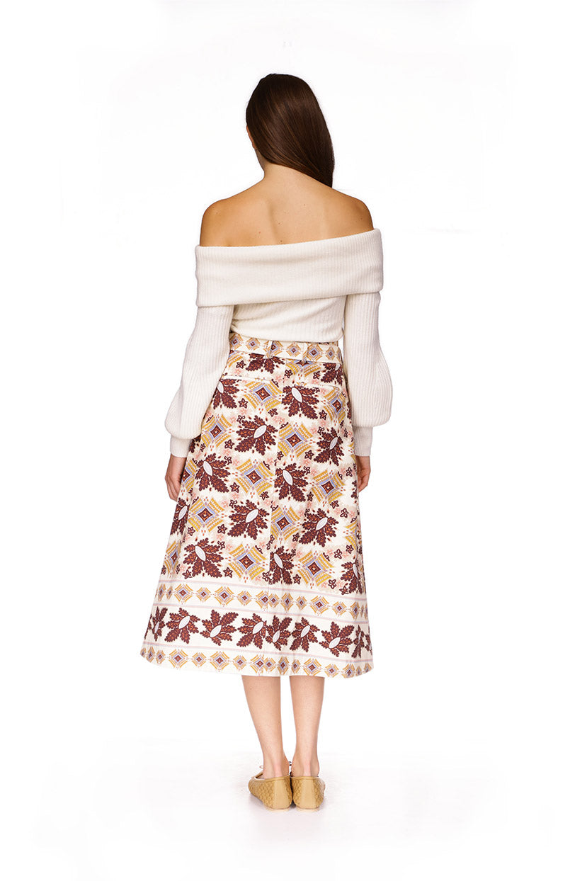 Oslo Skirt in Retro Floral Turtledove