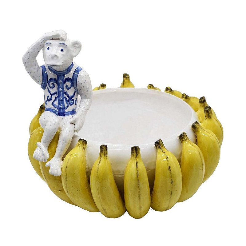Cachepot Bananas com Macaco Zanatta Casa