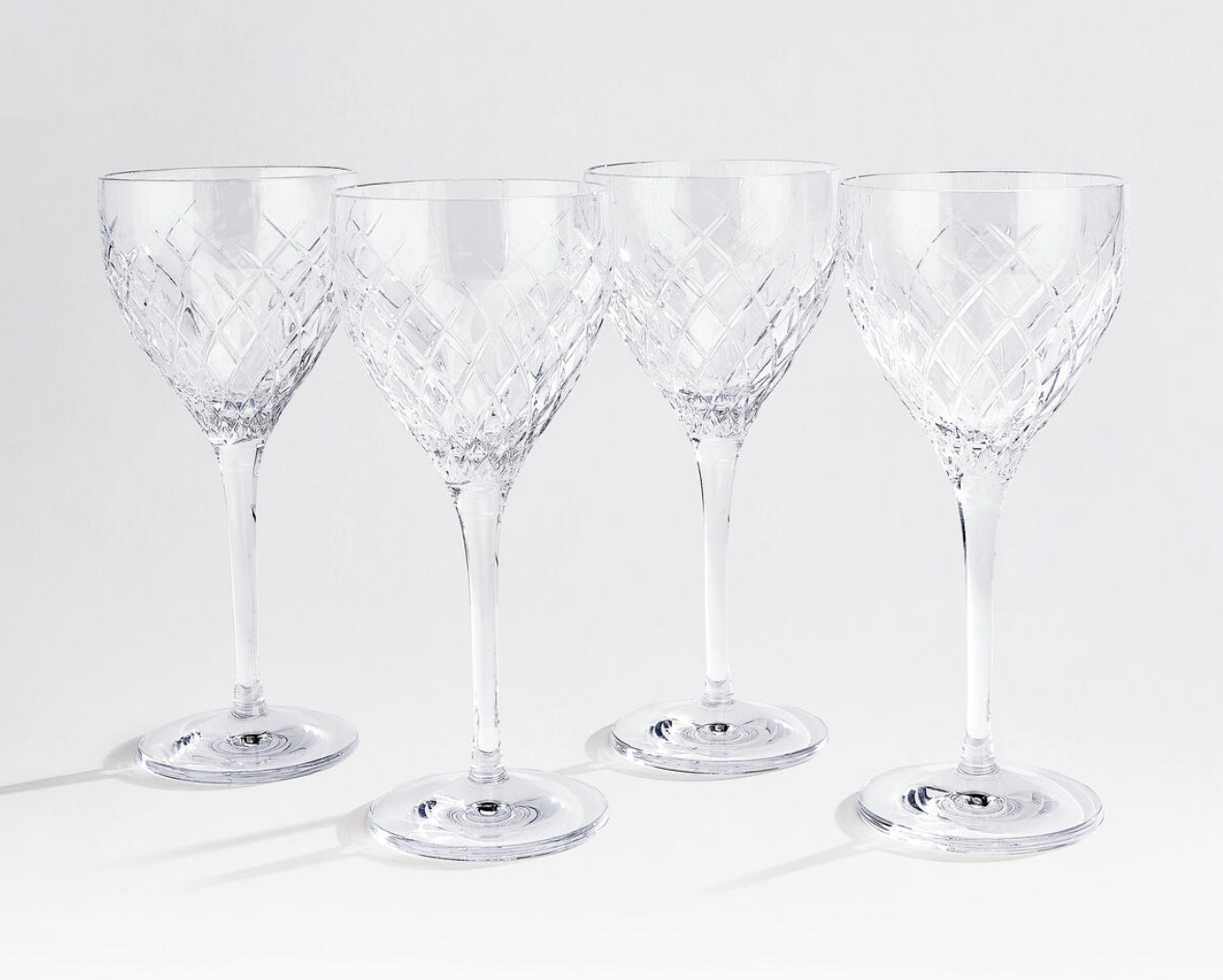 Barwell Cut Crystal Red Wine Glass, Set of Four