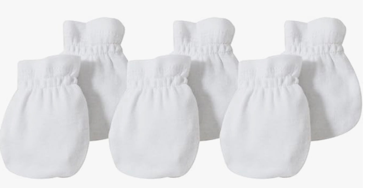Burt's Bees Baby Baby Girls' Mittens, No-Scratch Mitts, 100% Organic Cotton, Set of 3