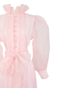 Athenee Dress in Pink Silk Organza