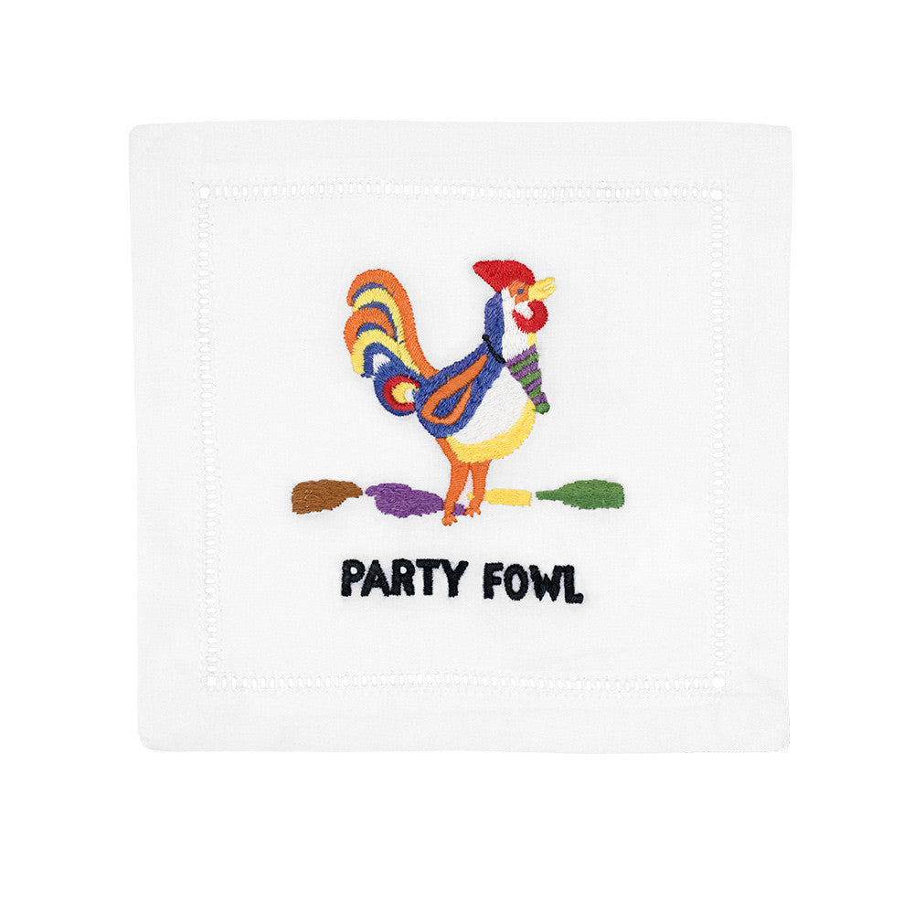 Party Fowl Cocktail Napkins, Set of 4