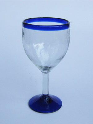Cobalt Blue Rim 13 oz Wine Glasses (set of 6)