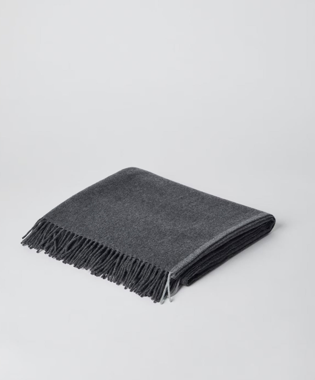 Cashmere travel throw with selvedge and fringe