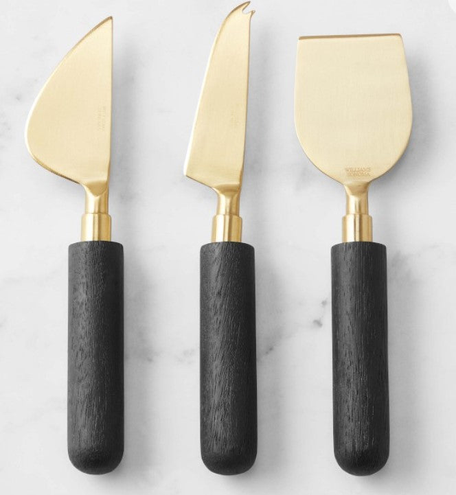 Black Wood Cheese Knives, Set of 3