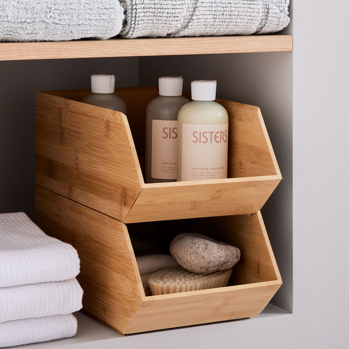Brockton Bamboo Stacking Boxes (Set of 2)