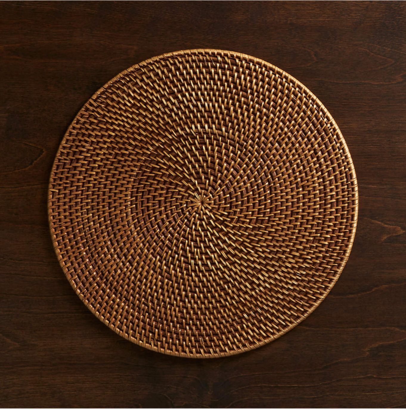 Artesia Round Honey Woven Rattan Placemat