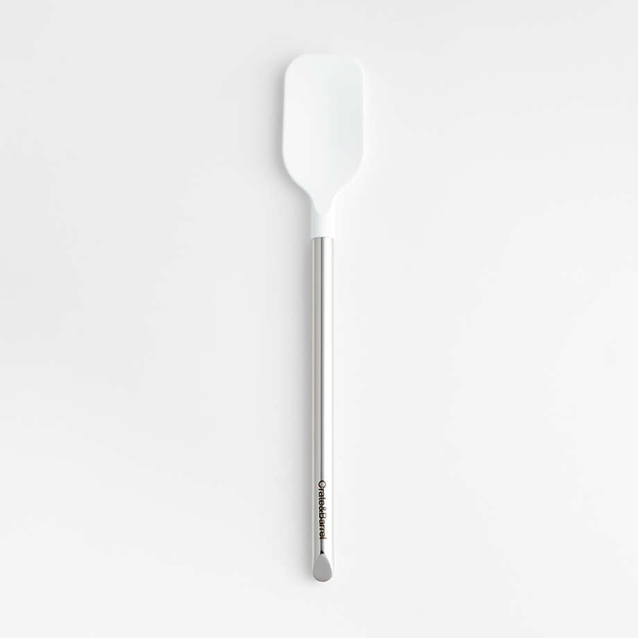 Crate & Barrel White Silicone and Stainless Steel Spoonula