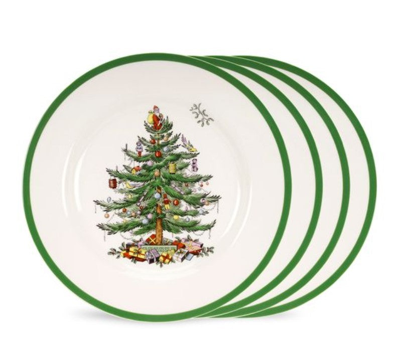 Christmas Tree Salad Plates Set of 4