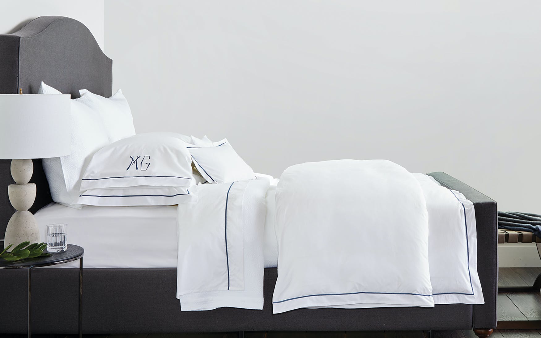 Bergamo Duvet Cover, King - Hazy Blue