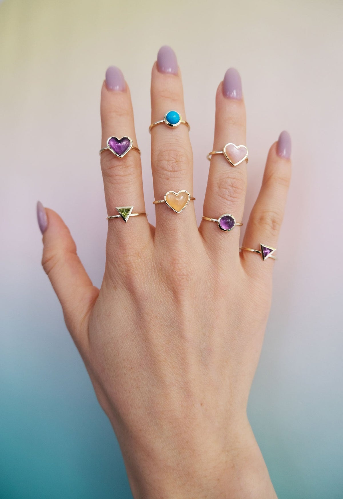 Love Sticker Ring in Yellow Gold & Chrysoprase