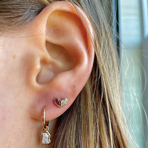 Sweetheart Studs in Diamond