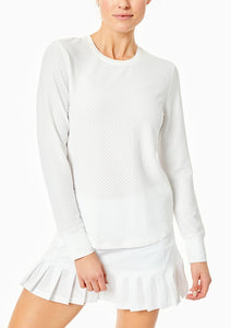 Palmetto Long Sleeve Top in White