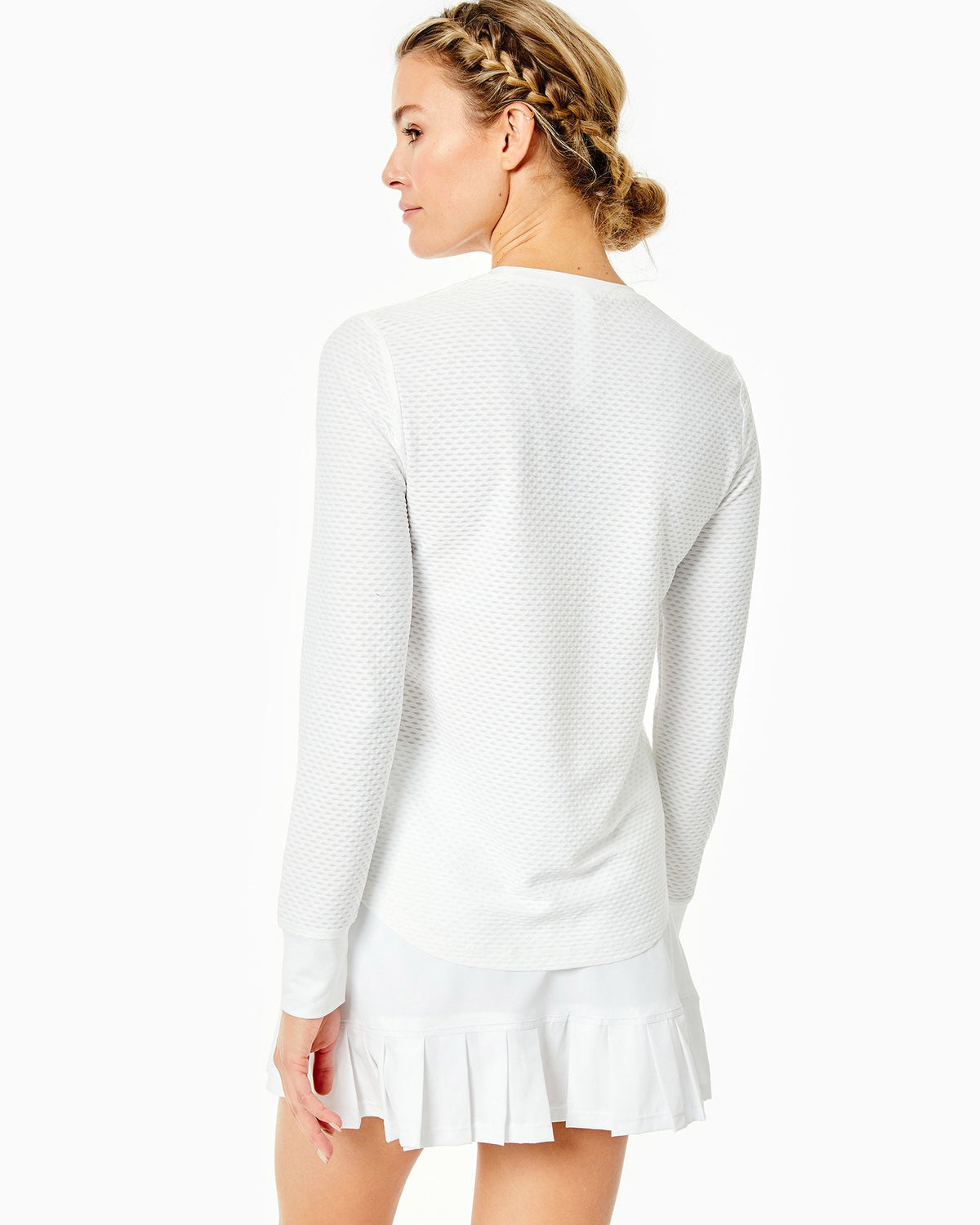 Palmetto Long Sleeve Top in White