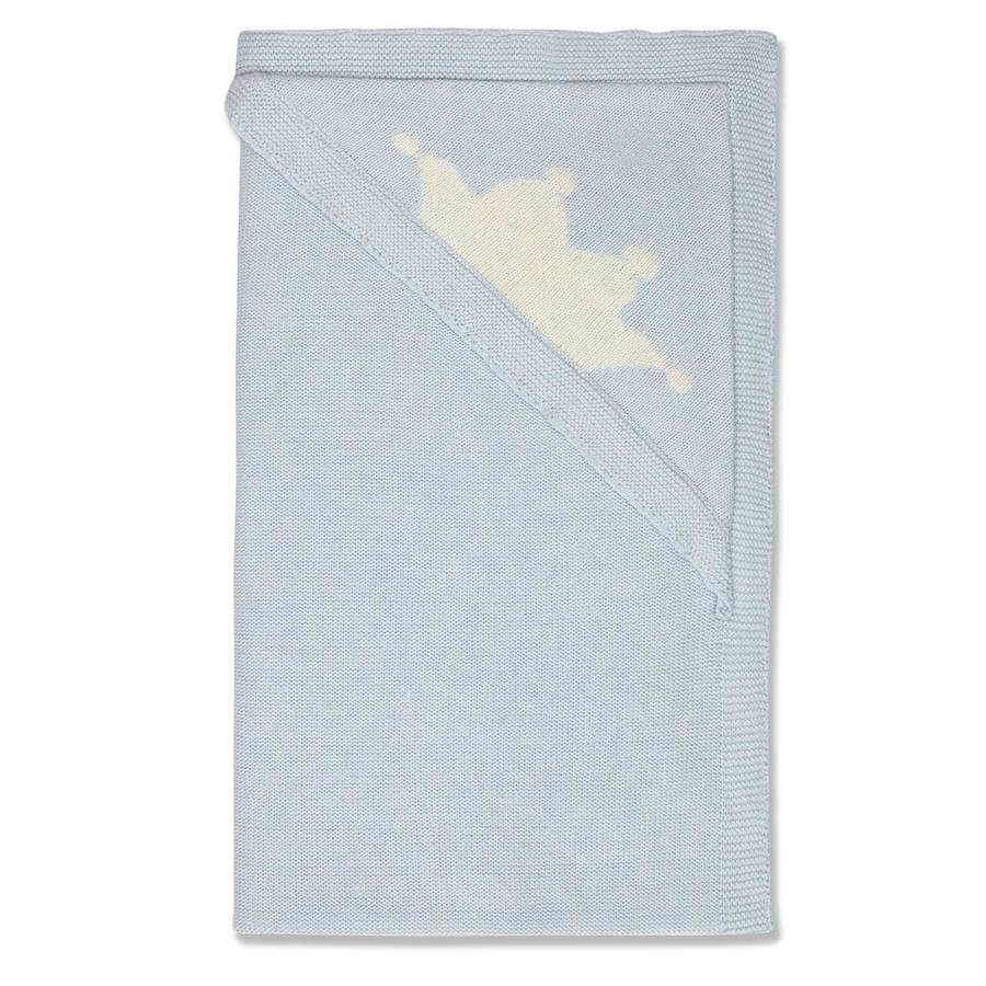 Knitted Blanket in Pale Blue