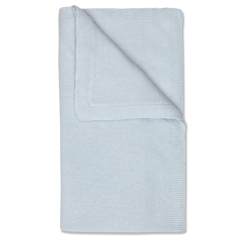 Knitted Blanket in Pale Blue