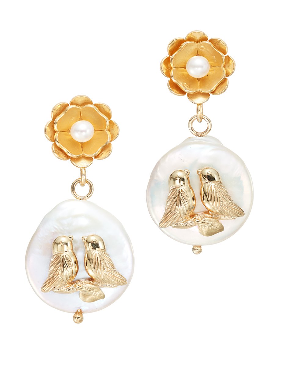 Inseparable Pearl Drops in Pearl & Gold