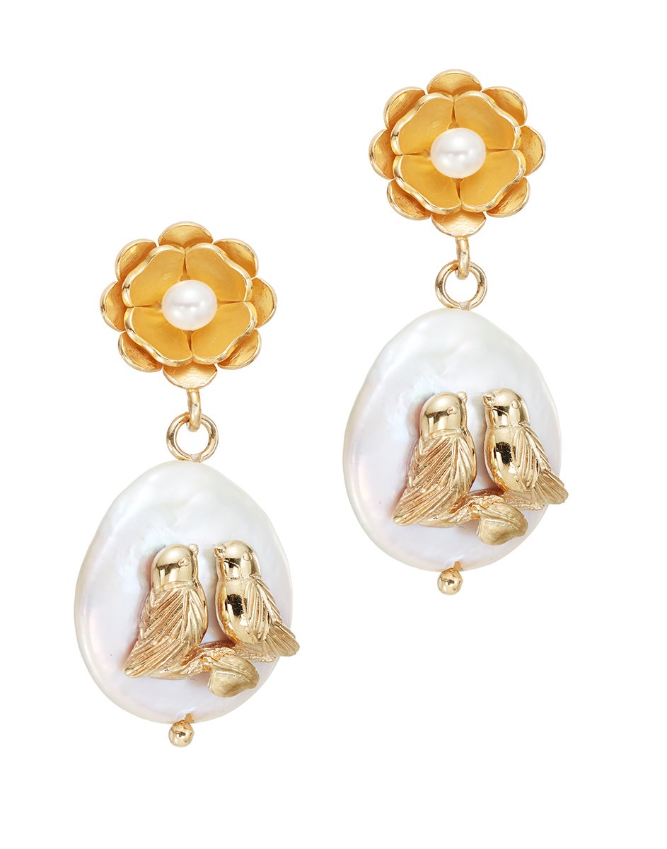 Inseparable Pearl Drops in Pearl & Gold