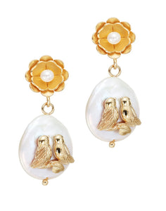Inseparable Pearl Drops in Pearl & Gold