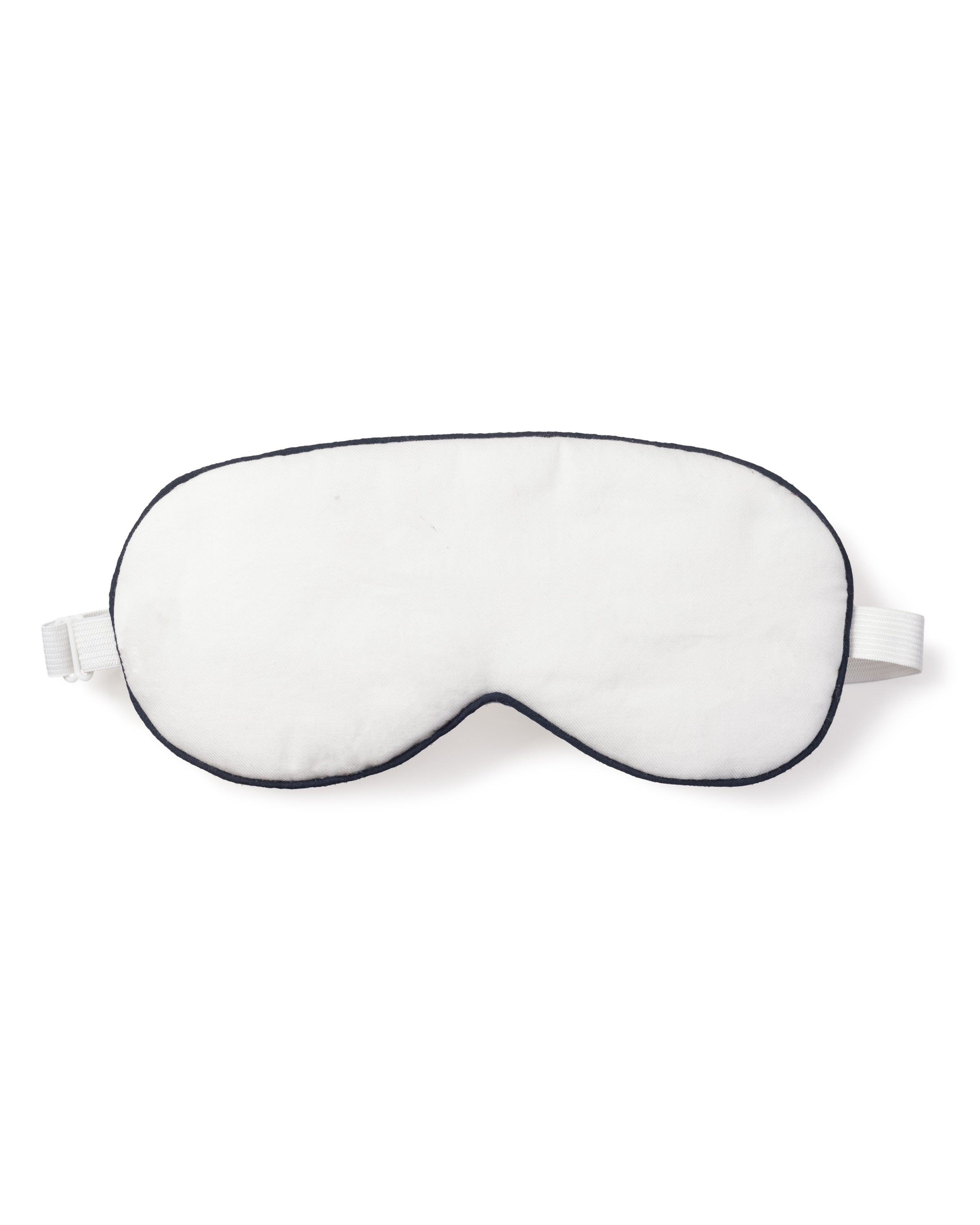 Adult White Eye Mask with Navy Piping