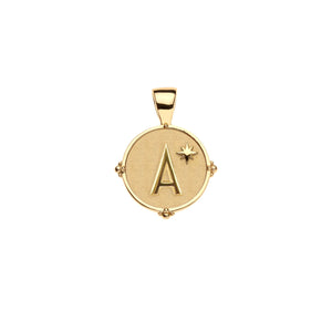 JW Letter Coin Pendant Necklace