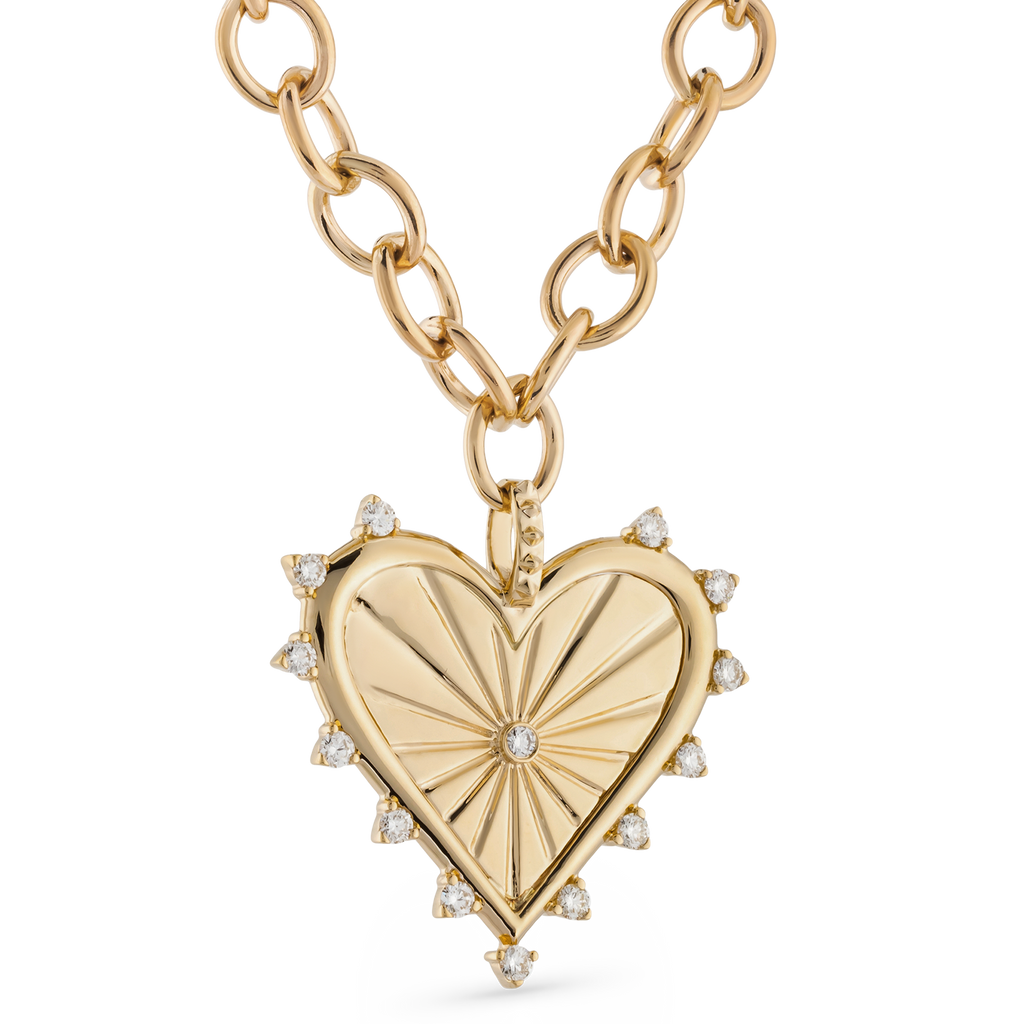 Spiked Heart Necklace with Chain