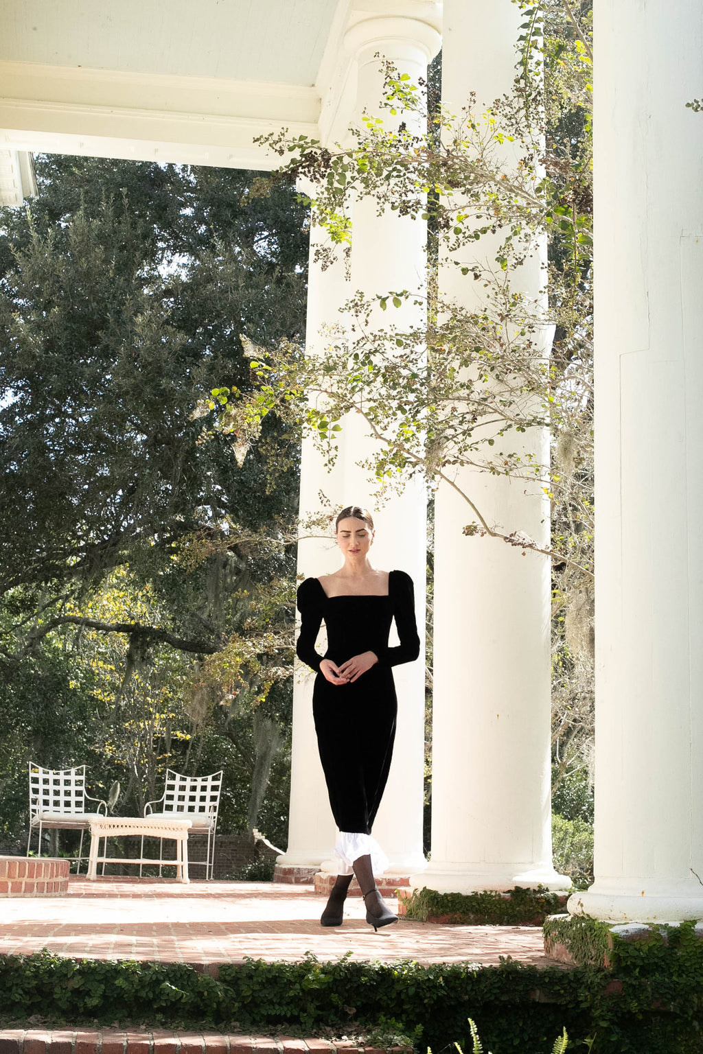 Rosalinda Dress in Black Velvet