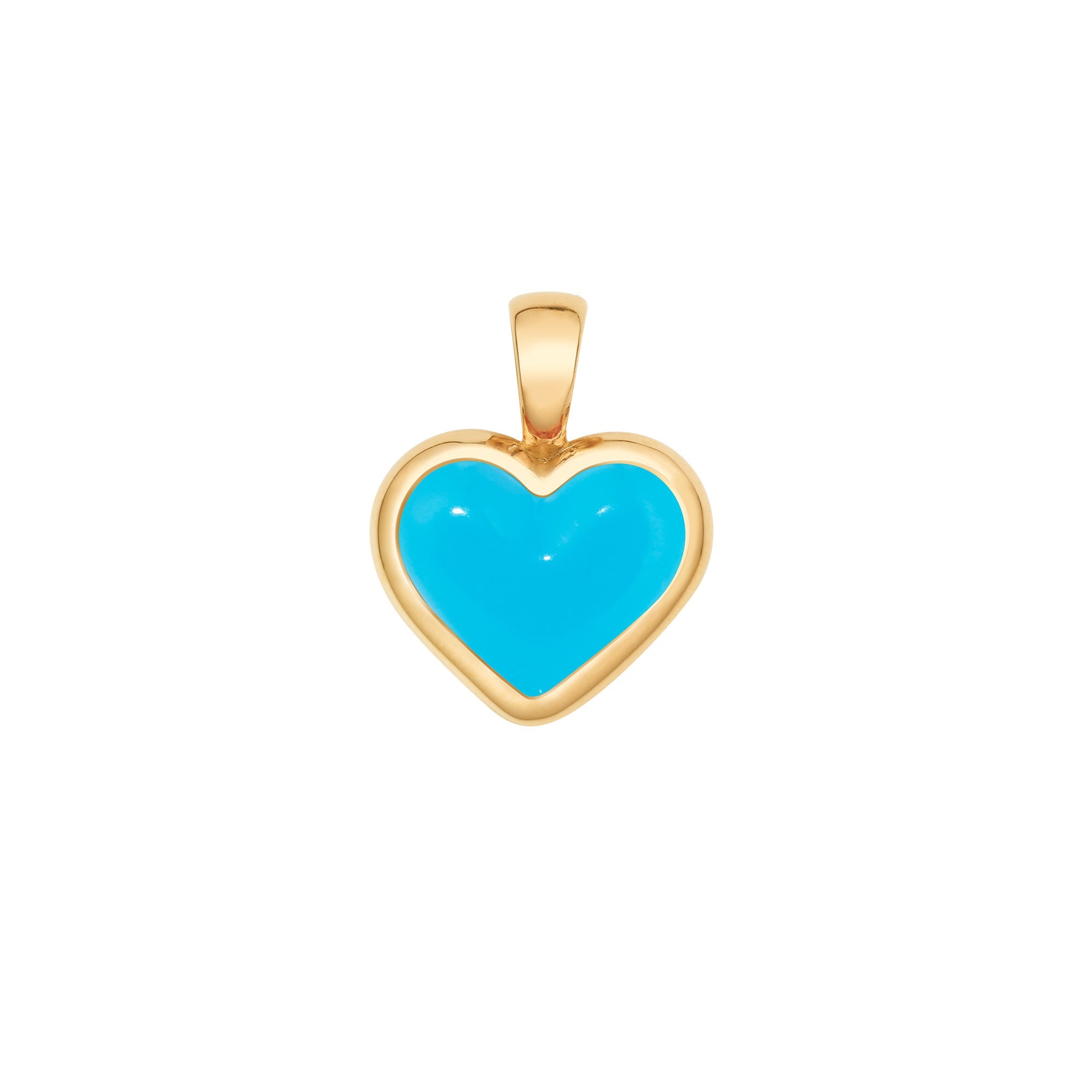 Love Sticker Charm in Yellow Gold & Turquoise