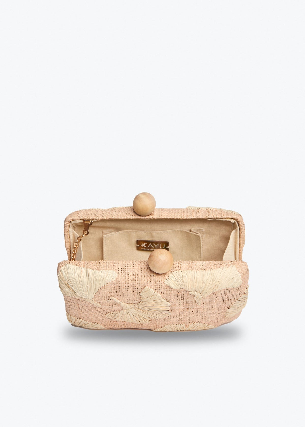 Ami Embroidered Straw Clutch Bag