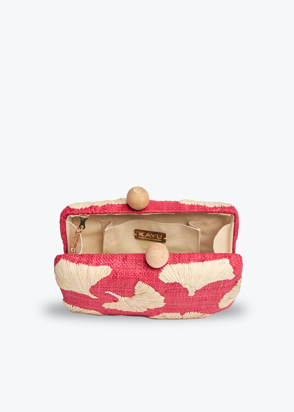 Ami Embroidered Straw Clutch Bag