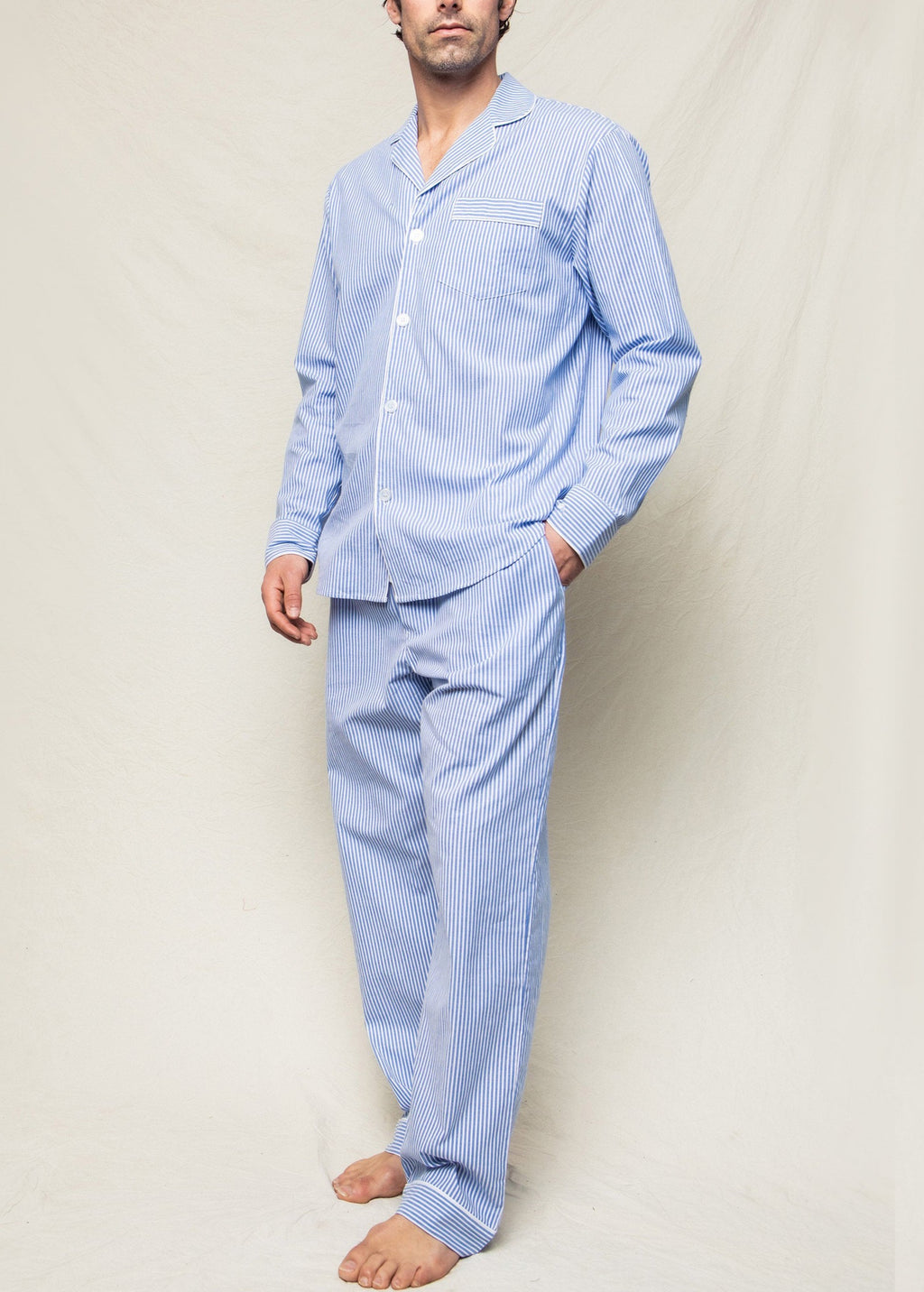 Men’s French Blue Seersucker Pajama Set