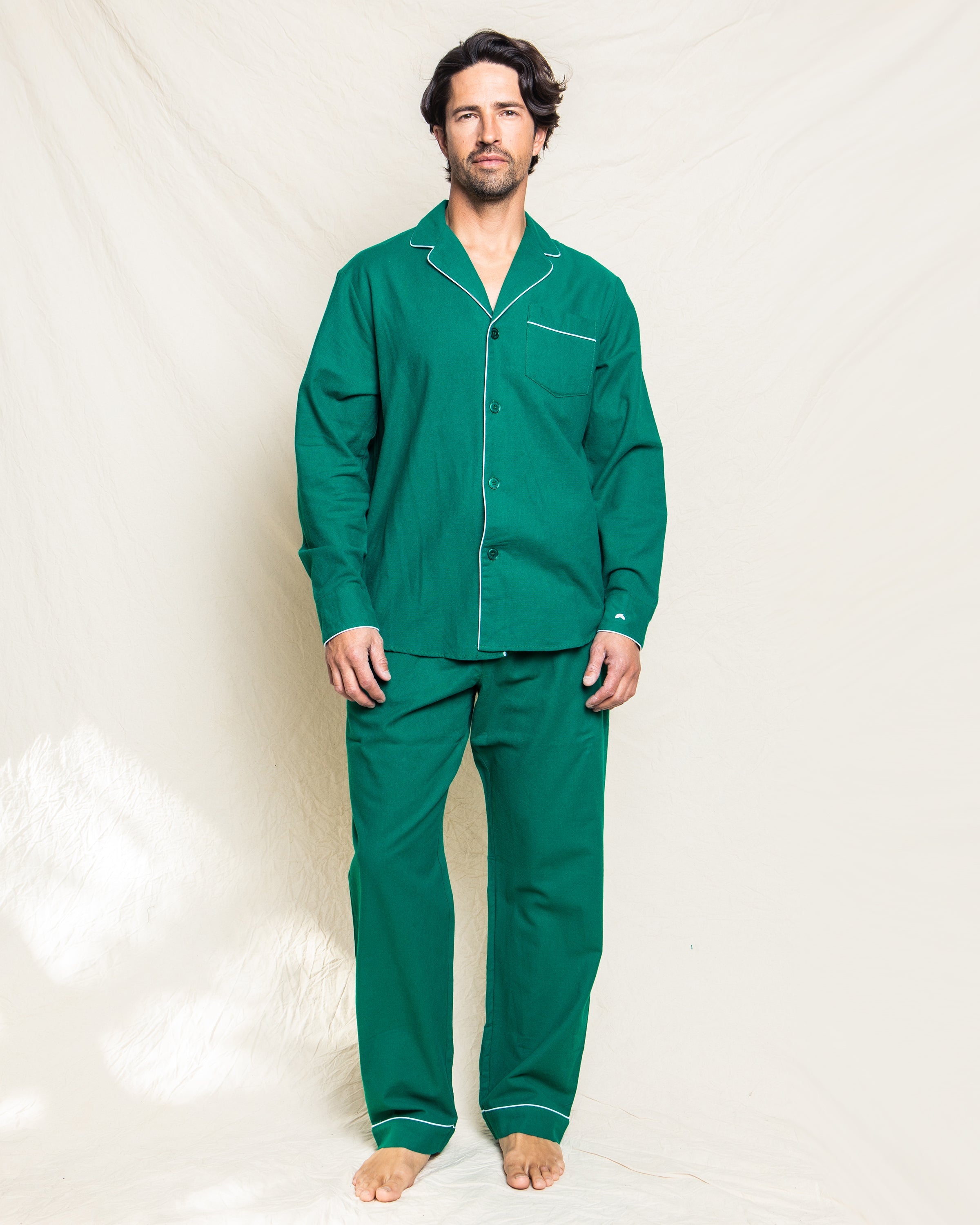 Men’s Forest Green Classic Flannel Pajama Set