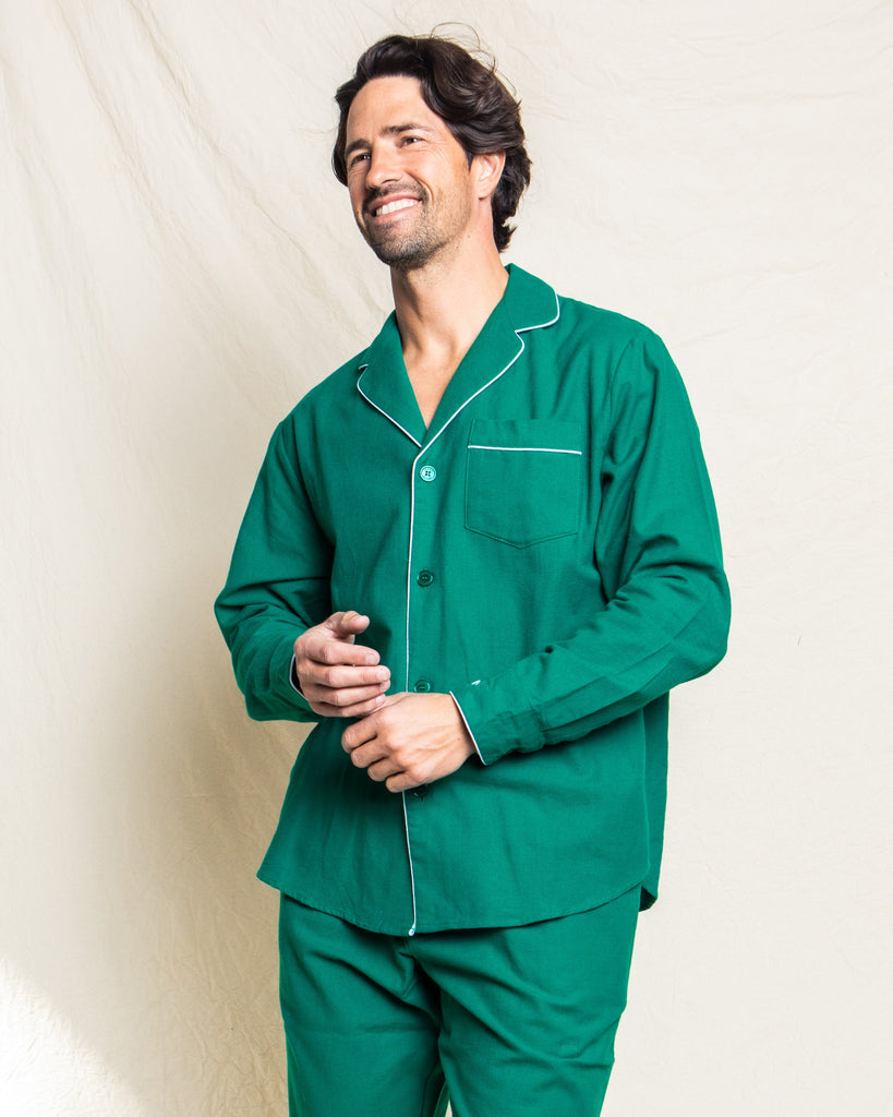 Green flannel pajama online set