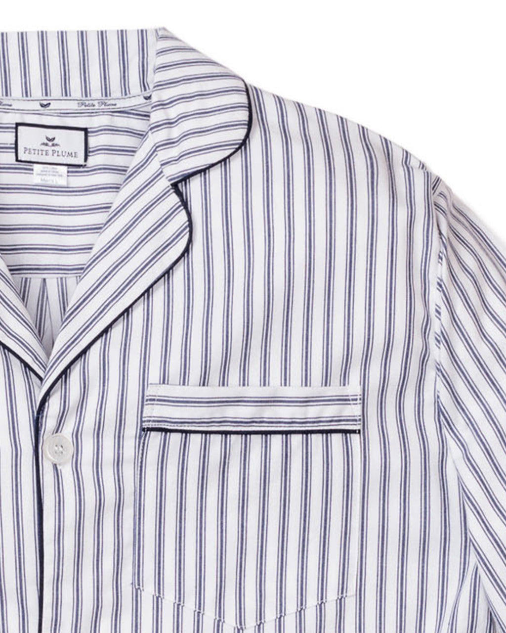 Men’s Navy French Ticking Pajama Set
