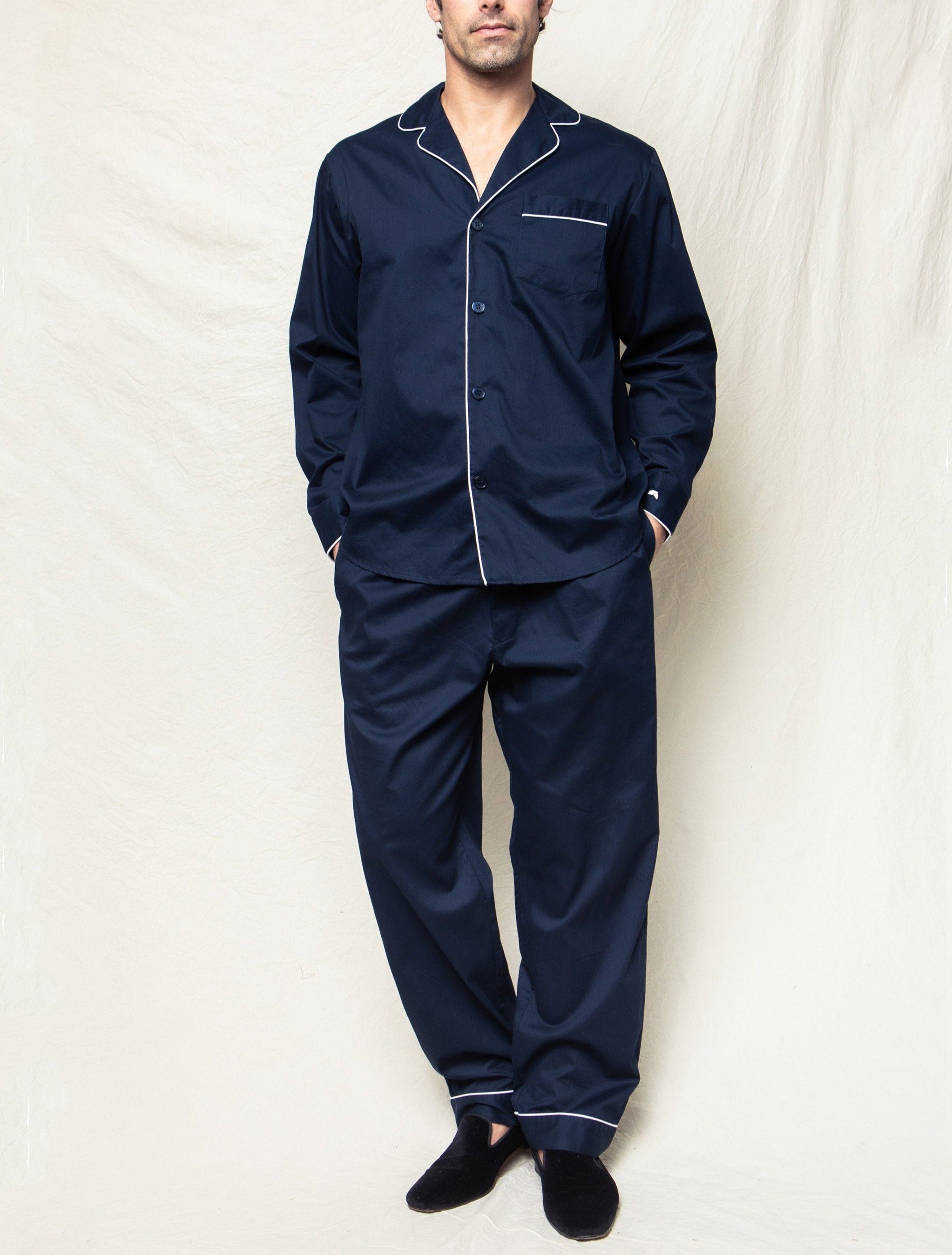 Men’s Navy Twill Pajama Set