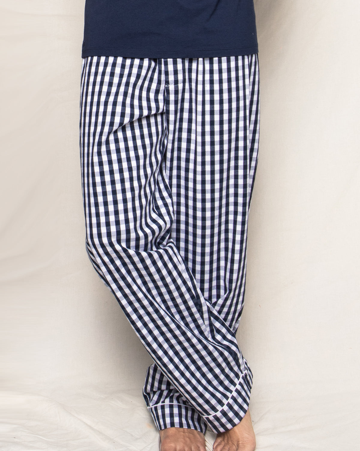 Men’s Navy Gingham Twill Pants